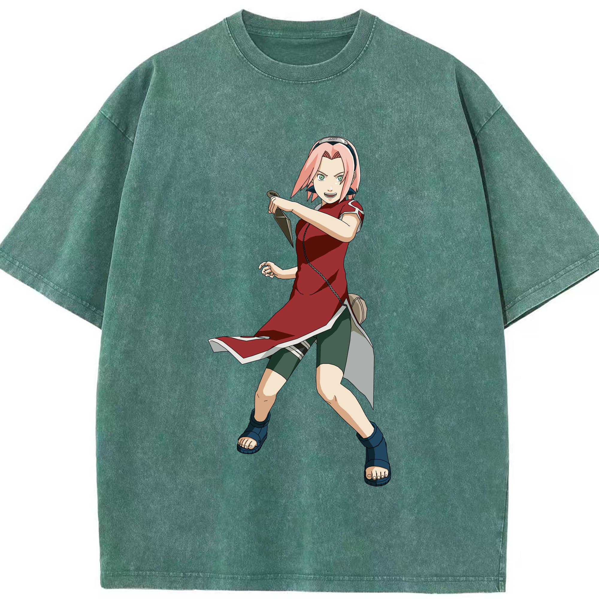 （画像用） NARUTO -ナルト- 春野サクラ Haruno Sakura 綿100% ヴィンテージ風 半袖Tシャツ（フロントプリント）